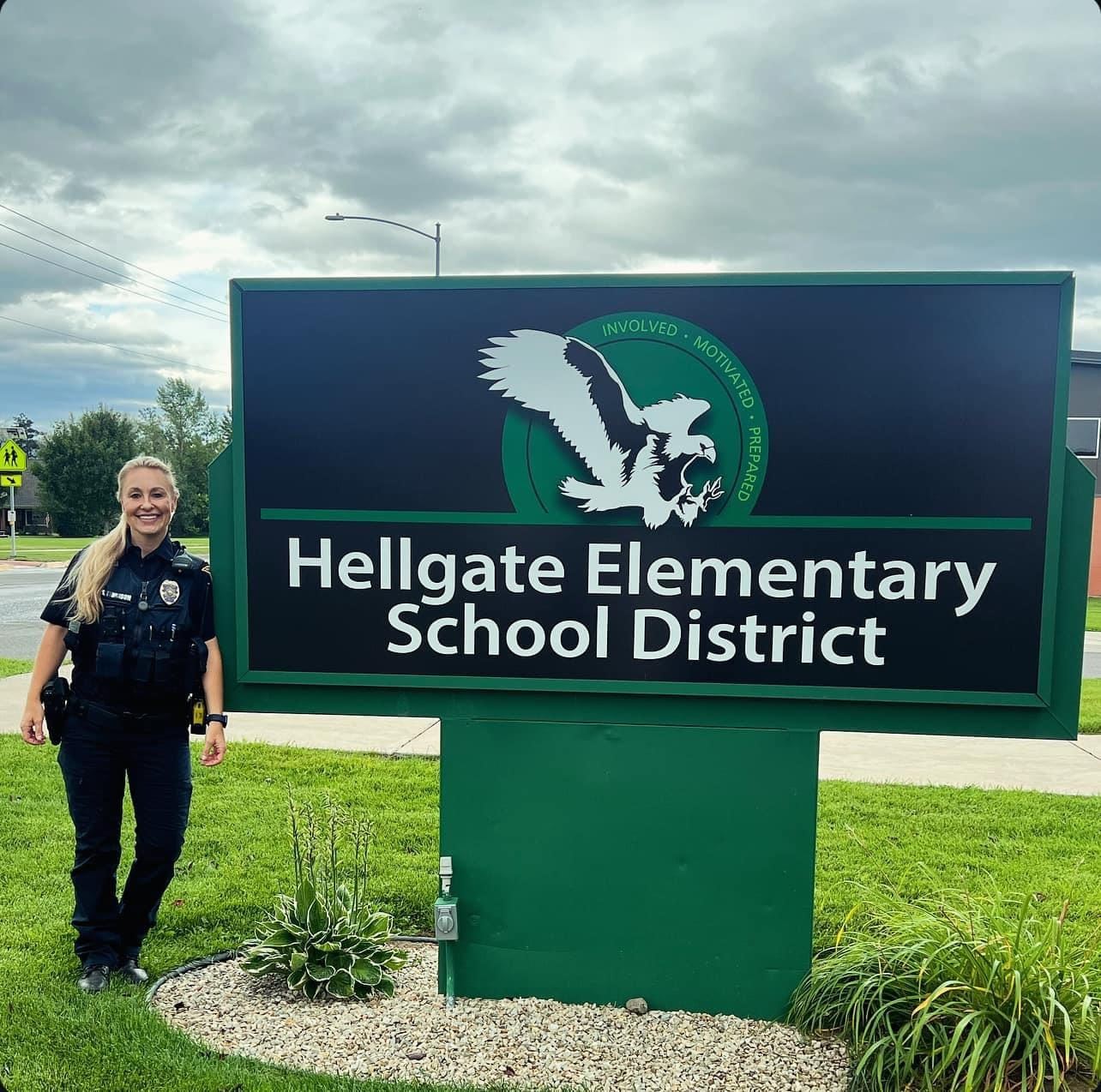 SRO Officer Tennison at Hellgate Elementary School